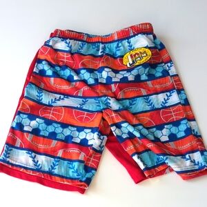 New Komar Kids Red and Blue Sports Pattern Shorts 2 Pack Medium 8